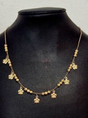 14K Gold-Filled Dainty Necklace With Daisy Charms 14” Chain With 2” Extender